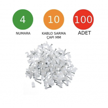 BETON ÇİVİLİ KABLO TUTUCU KROŞE NO: 4 - 10 MM (400 ADET)  4 PAKET