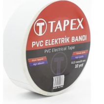 BEYAZ ELEKTRİK BANDI İZOLE BANT 3 MT - 10 ADET 