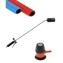 TETİKLİ PÜRMÜZ 75 CM + LPG DEDANTÖR +HAVA HORTUMU 8 MM 5METRE KIRMIZI